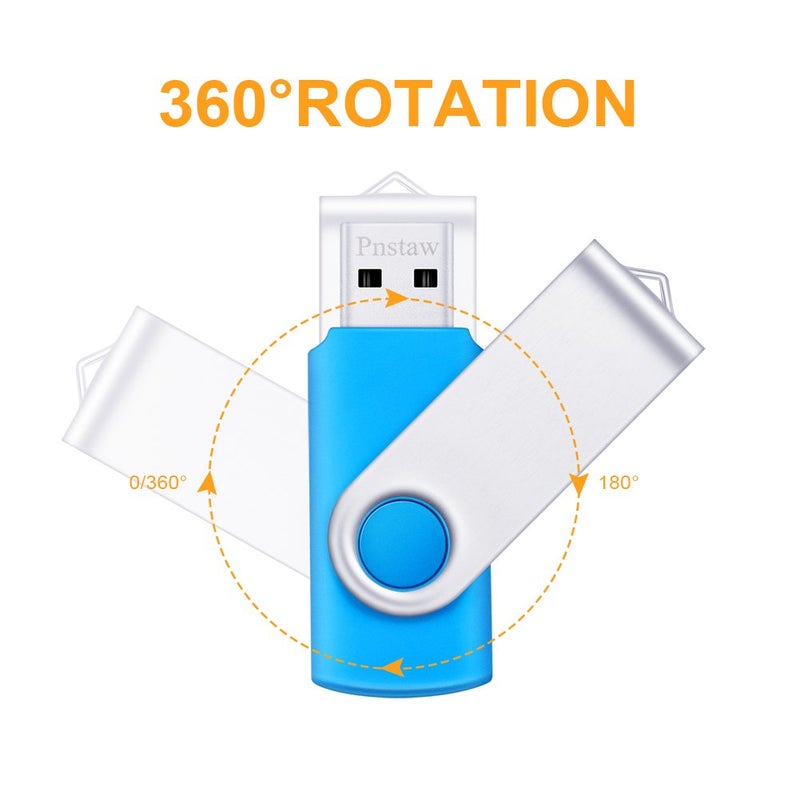 Pnstaw 32GB USB 2.0 Flash Drive Pnstaw Swivel Memory Stick Thumb Drive Pen Drives Jump Drive for Data Storage, File Sharing(10 Pack,Multi-Color) (32GB) - Image 4